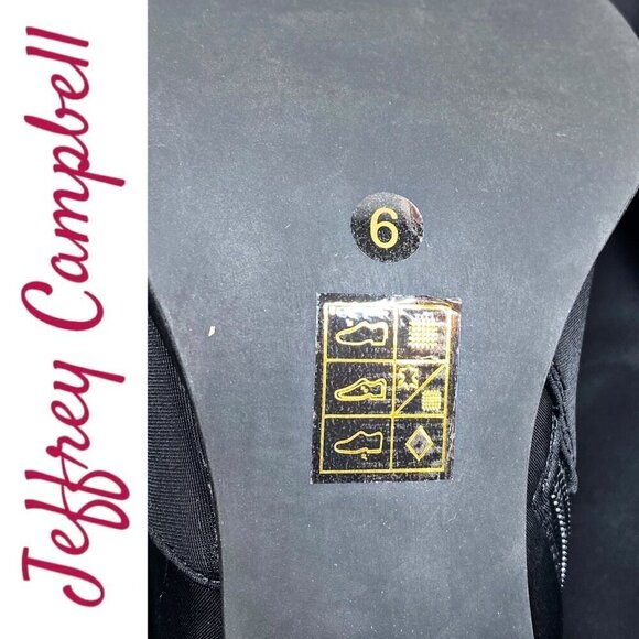 NWOB JEFFREY CAMPBELL Black Elektra Corset Faux Leather Over The Knee Boots, 6 - Picture 12 of 14